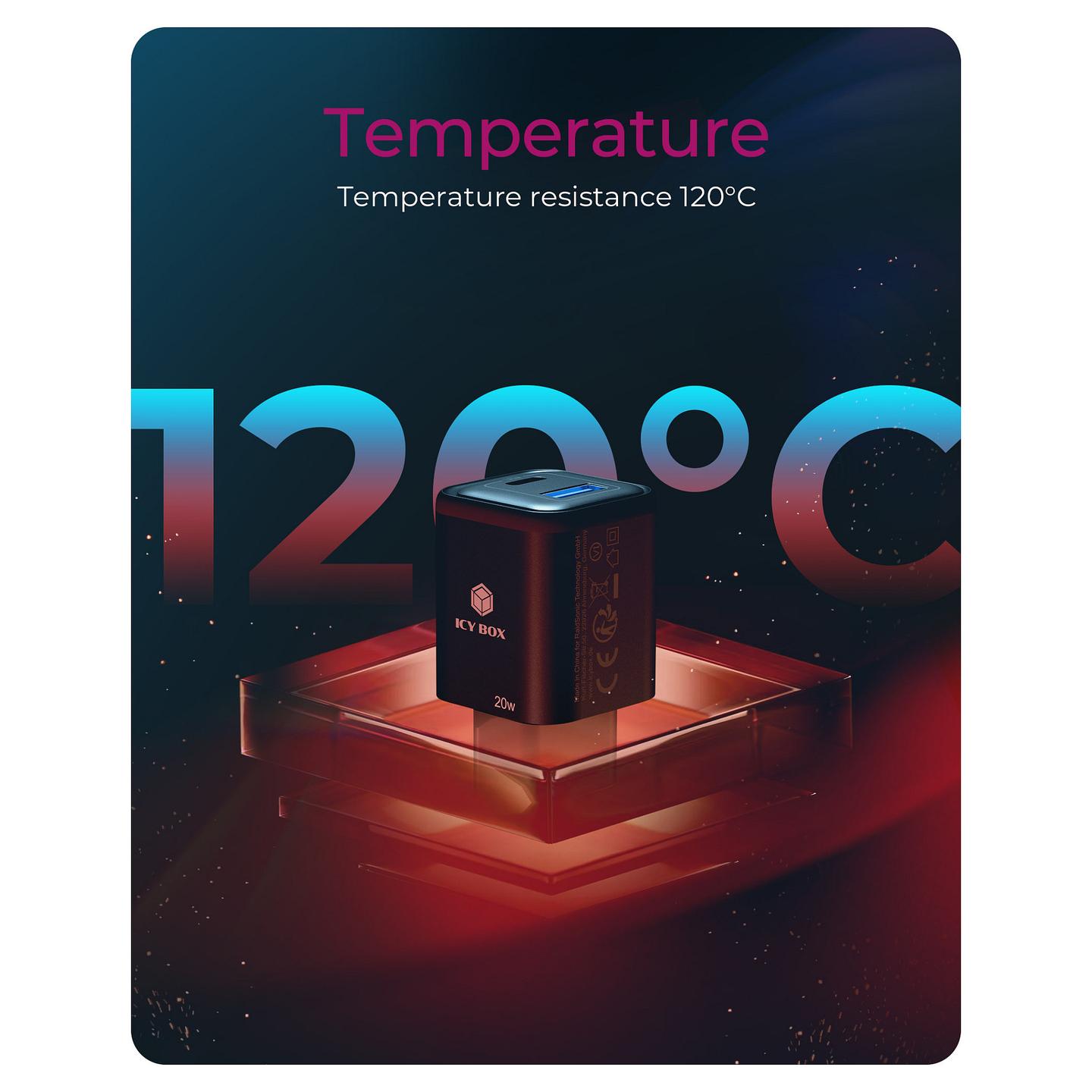 Adapter ICY BOX IB-PS1020-PD / 20W / 1x USB-C PD 20W / 1x USB-A QC 3.0 18W / 2-Port / Universal – Zezë - 6