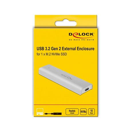Këllëf për SSD Delock 42634, M.2 NVMe PCIe, USB-C 3.2 Gen 2, 10Gbps, Realtek RTL9210 - Argjend - 4