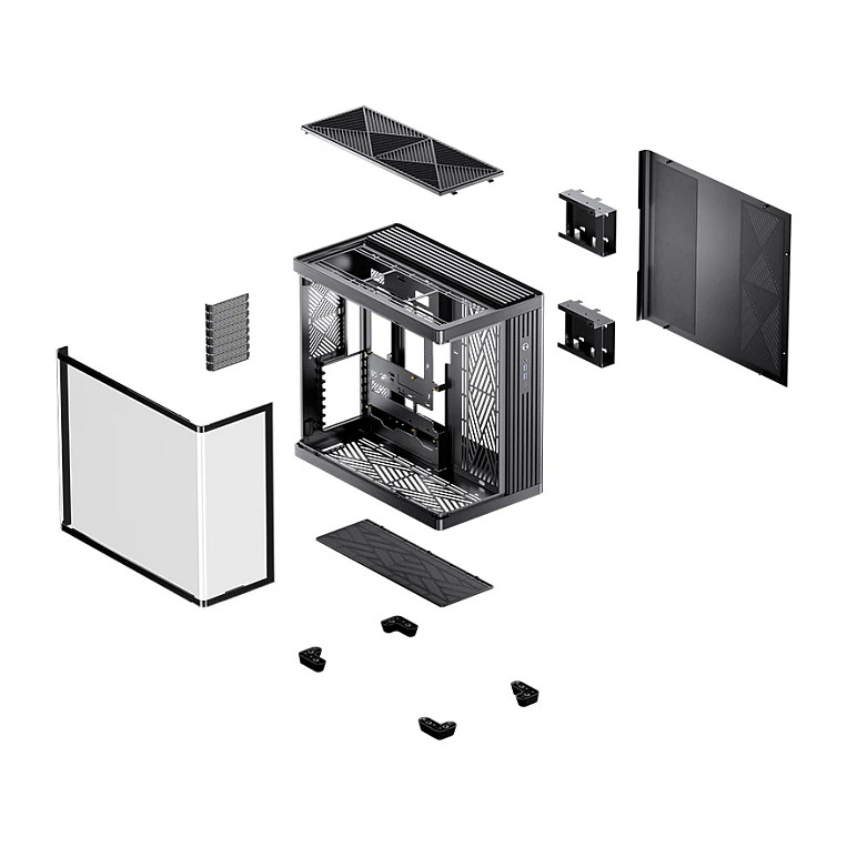 Kasë PC Jonsbo TK-4 / Midi Tower / ATX / Tempered Glass - Zezë - 23