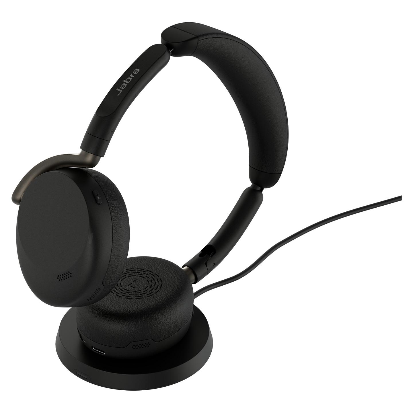 Kufje pa kabllo Jabra Evolve3 65 Flex UC Stereo / Link 390c / USB-C / ANC / Wireless Charging Pad - Zezë - 2