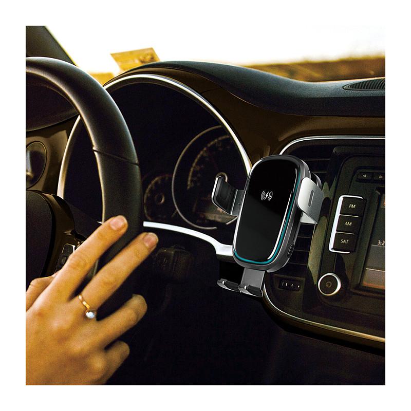 Adapter telefoni për veturë LogiLink PA0277 / Wireless Charging / Gravity Trigger / 360° / 15W – Zezë - 6