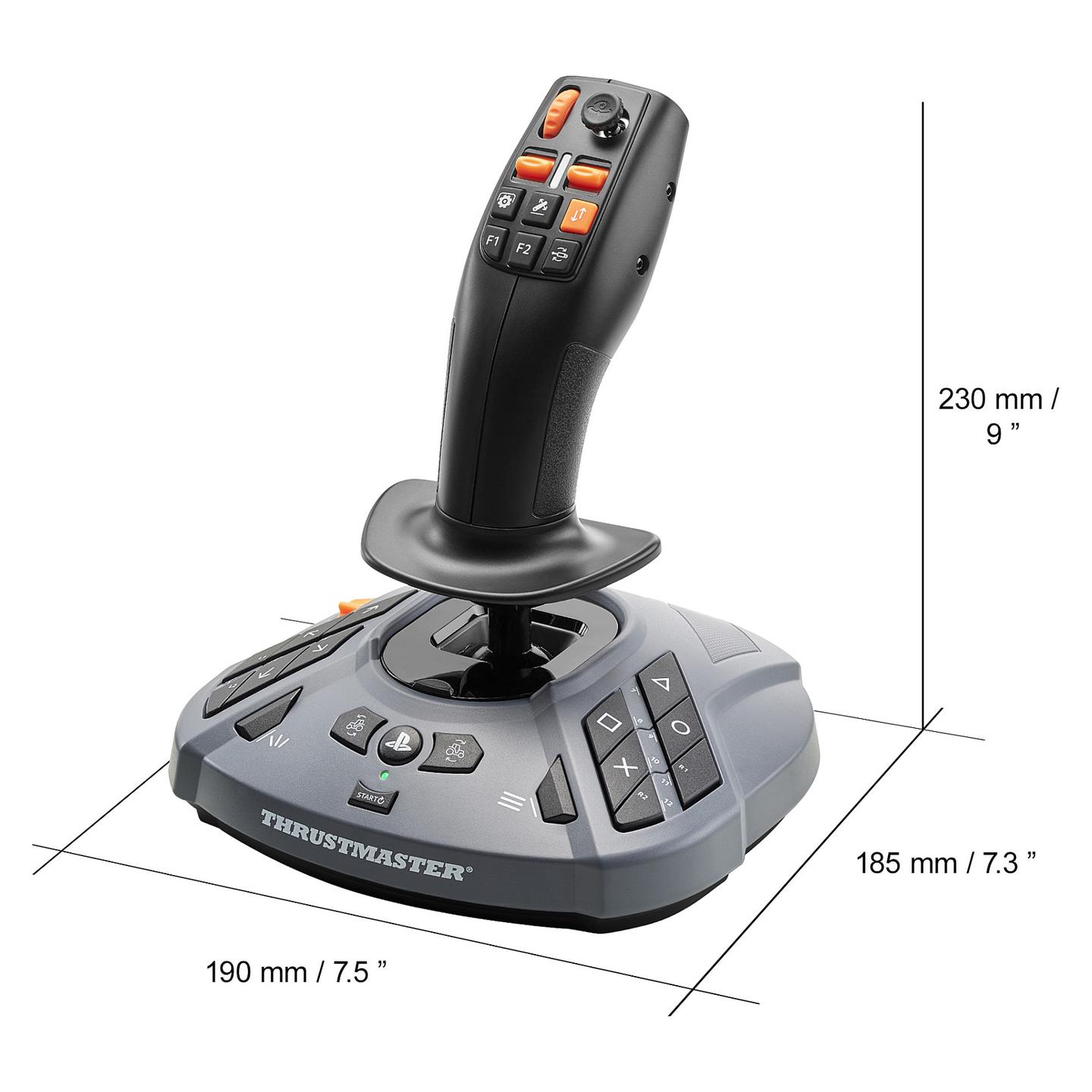 Kontroller për PC / PS5 Thrustmaster SimTask FarmStick P / Joystick / 3-Akshe / 33 Butona / H.E.A.R.T. Hall Effect / USB – Zezë - 11