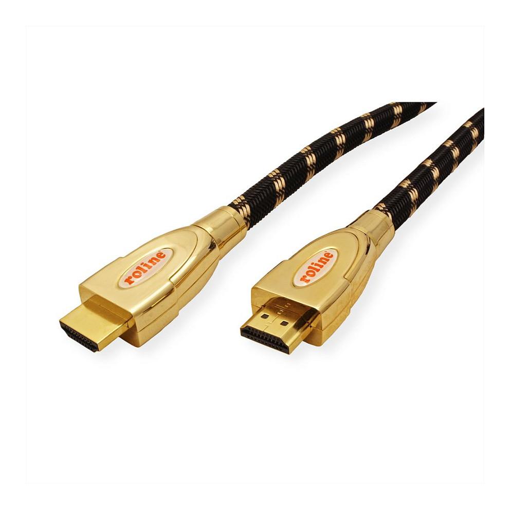 Kabllo HDMI ROLINE GOLD 11.04.5690 / HDMI në HDMI / 1m / HDMI 2.0 / 4K 60Hz / Ethernet - Zezë/Artë - 2