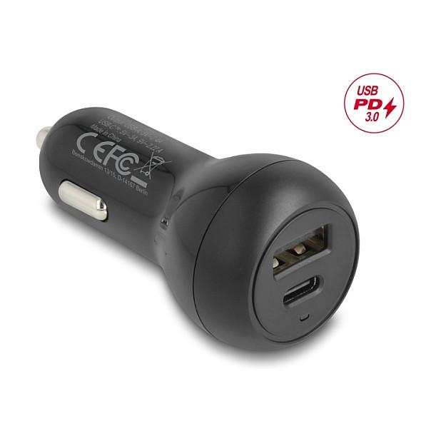 Karikues për Vetura DeLOCK 64329 / USB Type-C PD 3.0 / USB Type-A / 32 W - Zezë - 2