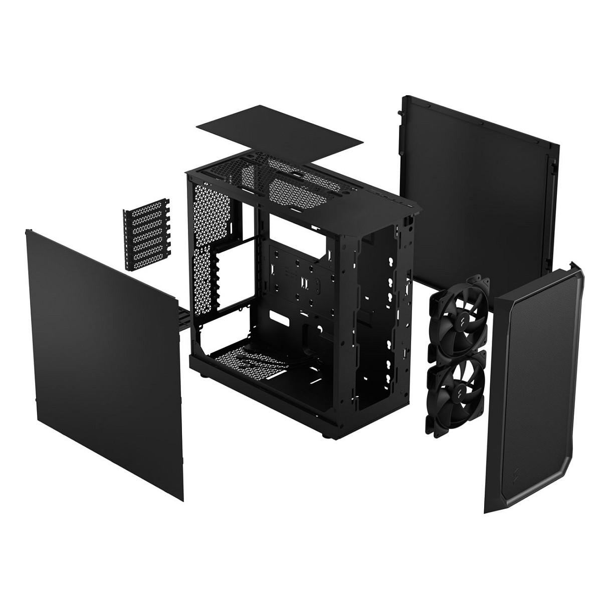 Kasë PC Fractal Design Focus 2 / Midi Tower / ATX / 2x 140mm Fan - Zezë - 12