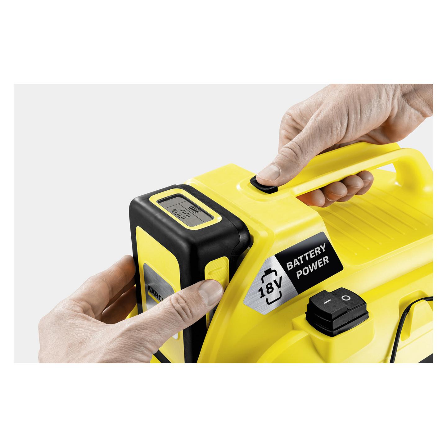 Fshesë me Vakum KÀrcher WD 1 Compact Battery Set / 18V / 7L / Wet & Dry - Verdhë/Zezë - 2
