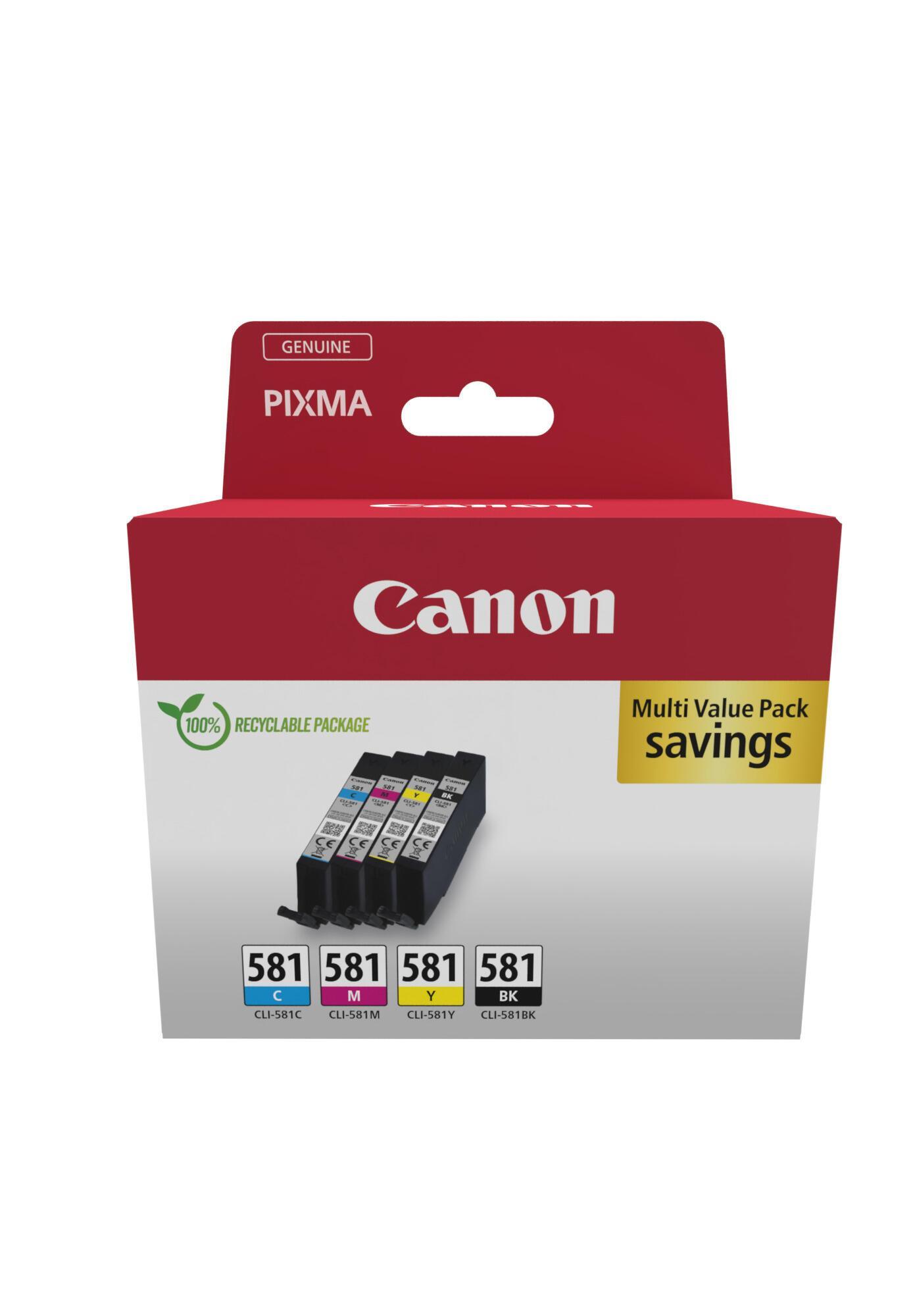 INK Canon PGI-580 / CLI-581 / 2103C007 / Multipack / 200 faqe – Zezë/Blu/Rozë/Verdhë