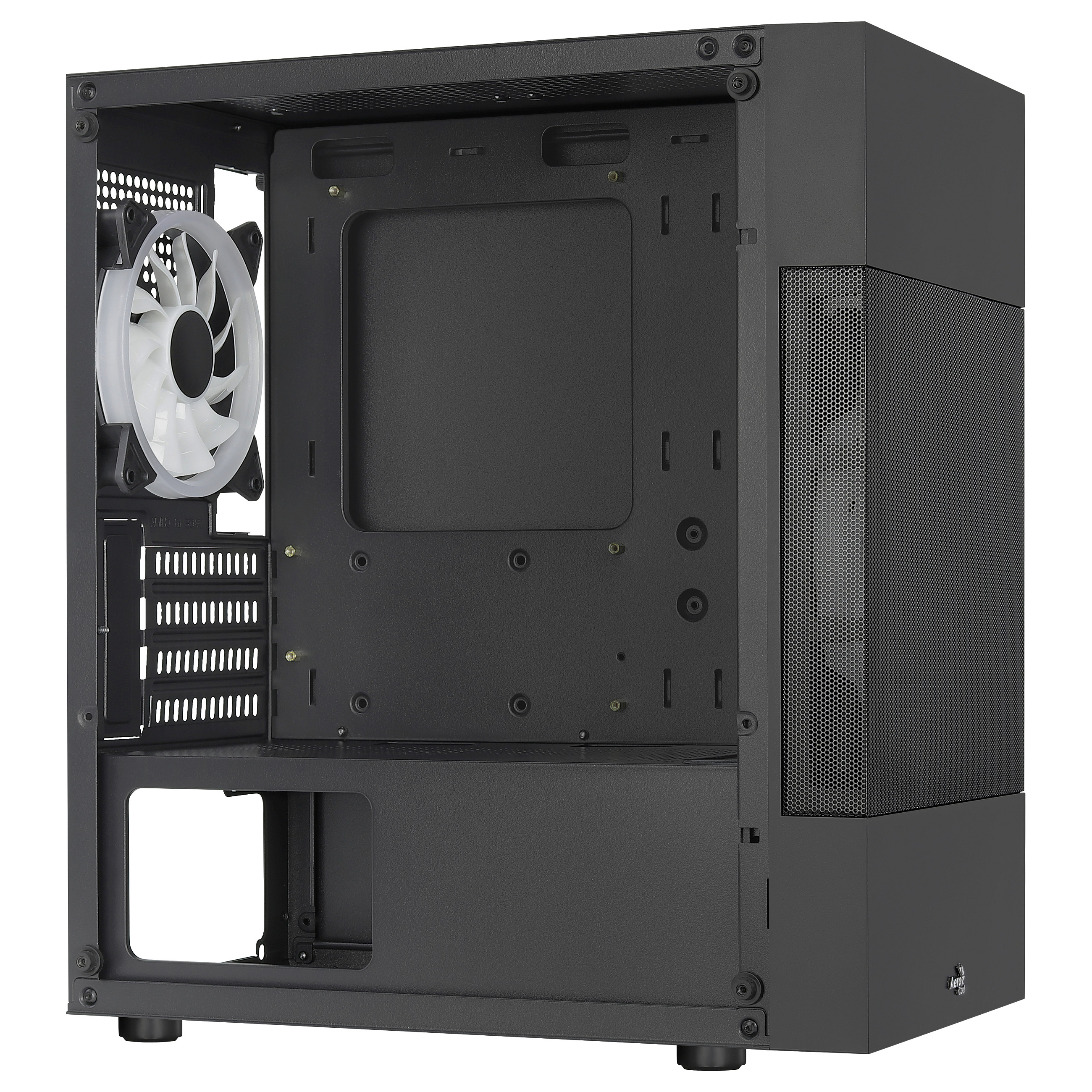 Kasë PC Aerocool Atomic Lite / Mini Tower / Micro-ATX + Mini-ITX / 1x 180mm + 1x 120mm Fan / Tempered Glass - Zezë - 12