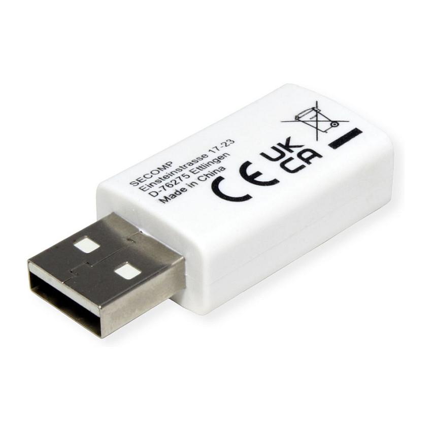 Adapter USB VALUE 11.99.8332, USB-A Mashkull në USB-A Femër, Data Blocker - Bardhë - 2