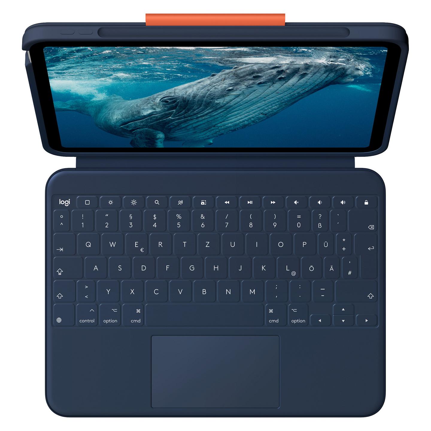 Aksesorë për Tablet Logitech Rugged Combo 4c Touch / iPad 10. Gjeneratë & A16 / QWERTZ / German / Multi-Touch Trackpad / USB-C - Blu - 3