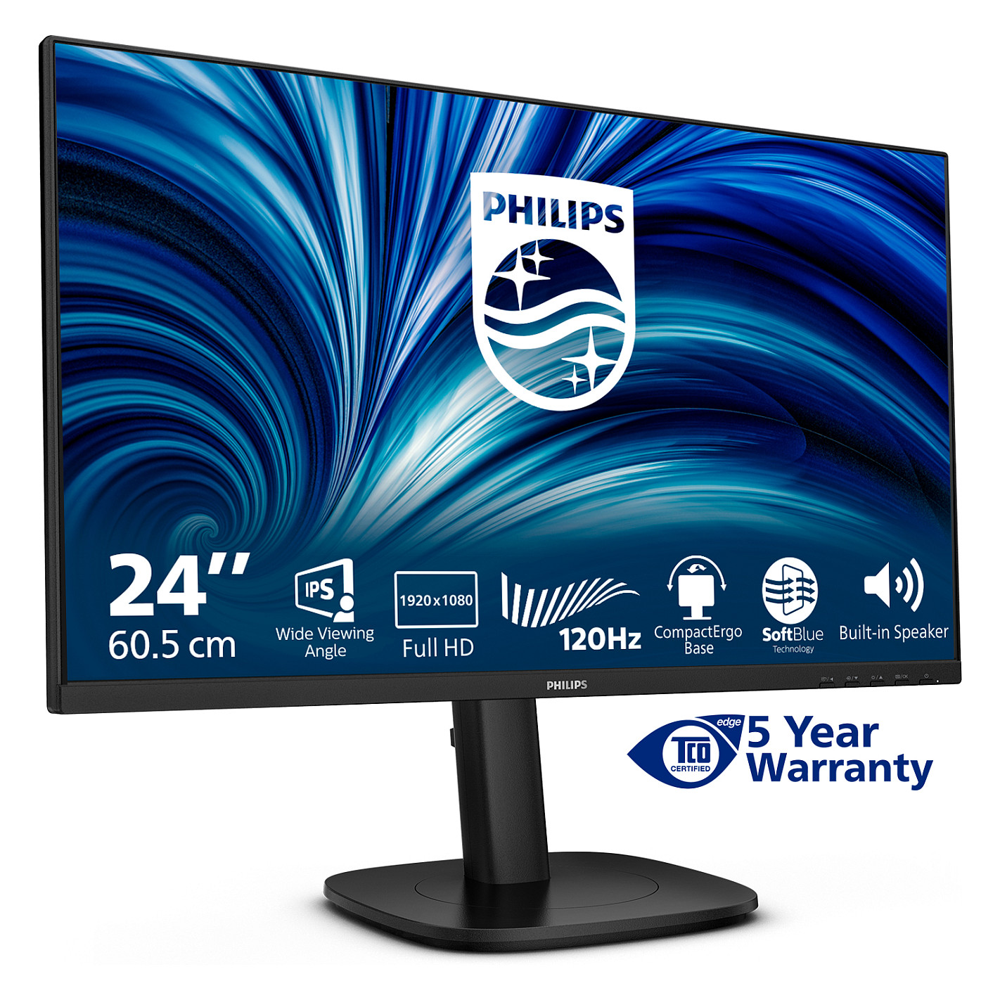 Monitor Philips 3000 Series 24B2N3200J/00 / 23.8” / Full HD IPS LED / 120Hz / 4ms / HDMI+DP+VGA+USB - Zezë - 4
