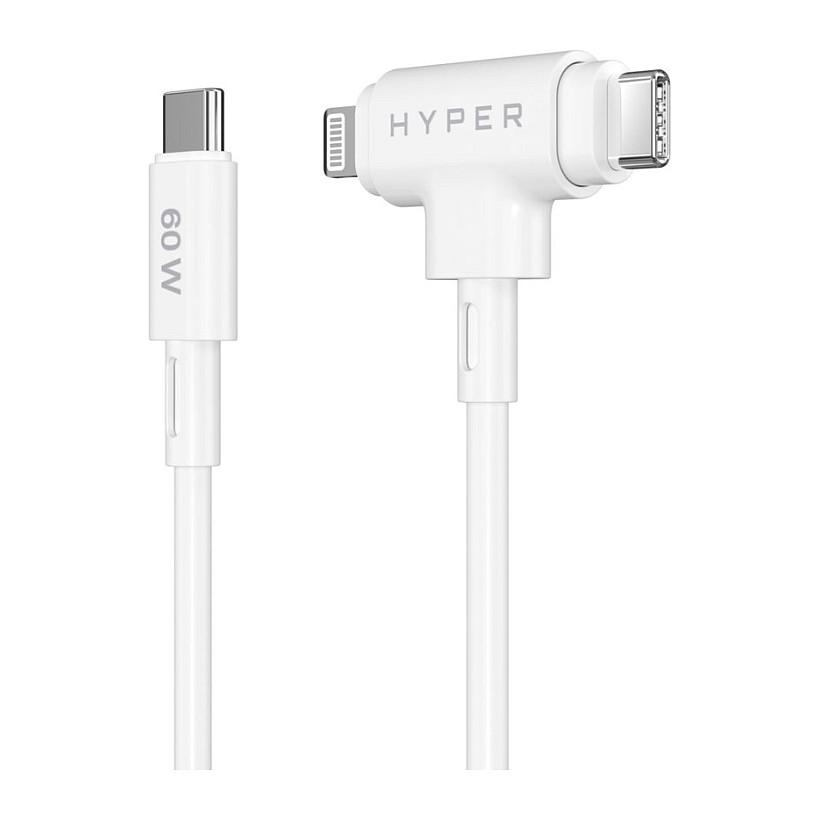Kabllo USB Targus HYPER HyperJuice HJ4010WHGL, USB-C në Lightning, 60W, 1.5m, Silikon - Bardhë - 3