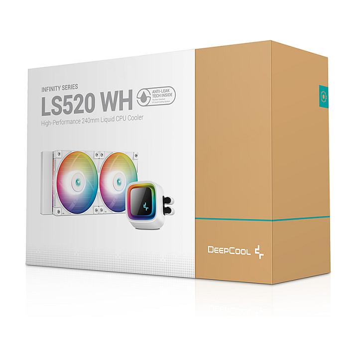 Ftohës për Procesor DeepCool LS520 WH / AIO / 240mm / 2x120mm / 500-2250RPM / 85.85CFM / ARGB - Bardhë - 7