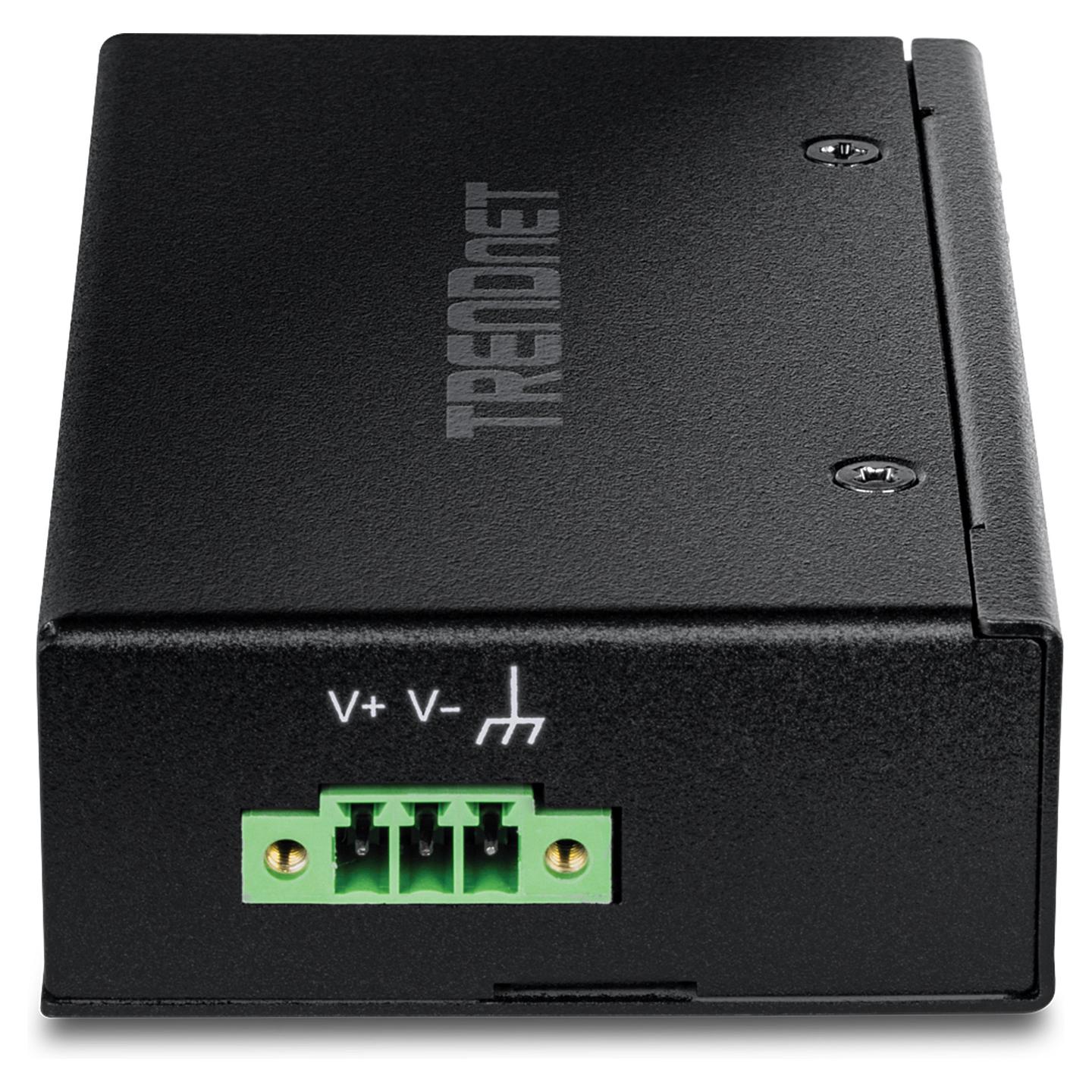 Switch Industrial TRENDnet TI-PELC50, 5 porta Fast Ethernet, 4× PoE+, PoE 90W, Switching Capacity 1Gbps, IP30, montim në shinë DIN - Zezë - 4