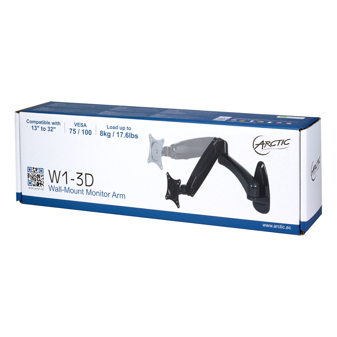 Mbajtëse Muri për Monitor ARCTIC W1-3D / 1 Monitor / deri 32" / deri 8kg - Zezë - 12