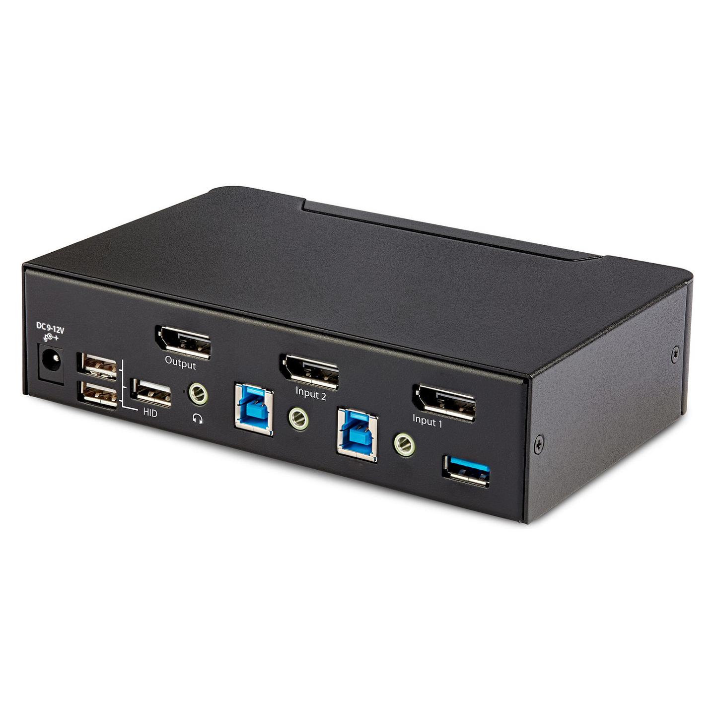 KVM Switch StarTech.com D86A2-2-PORT-8K-KVM, 2 porta, DisplayPort 1.4, 8K 60Hz, USB 3.0, Audio, TAA - Zezë - 2