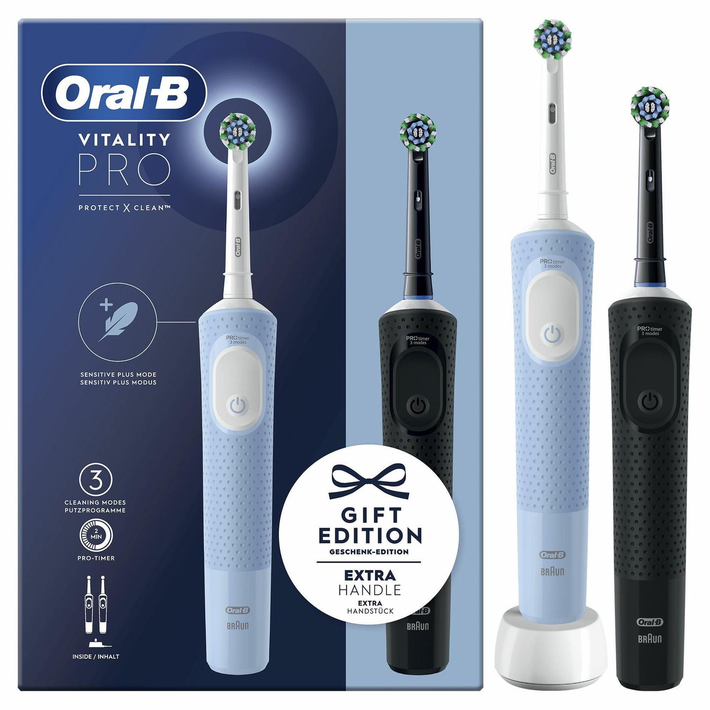 Furçë dhëmbësh elektrike Oral-B Vitality Pro Duo / 2 copë - Zezë/Blu - 2
