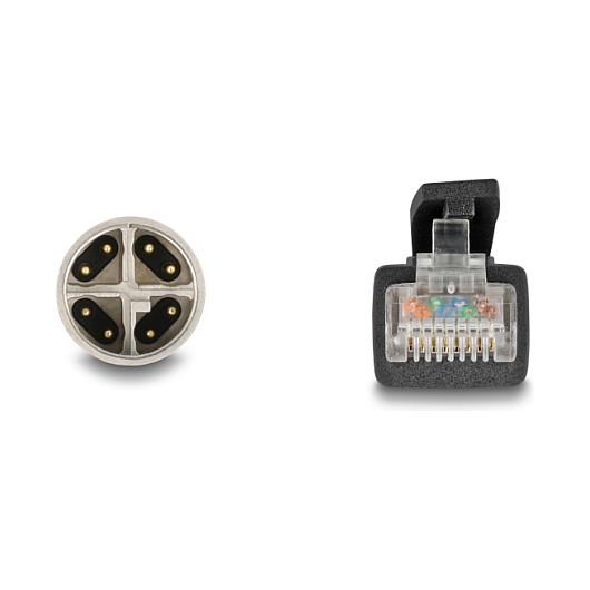 Kabllo për Rrjet DeLOCK 80577, M12 mashkull X-coded 8-pin në RJ45 mashkull, Cat.5e S/FTP, 1 m - Zezë - 3