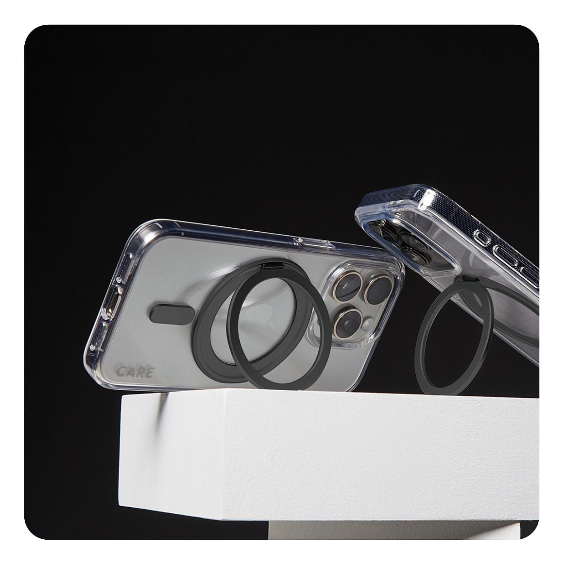 Case për Telefon CARE by PanzerGlass Feature, iPhone 16 Pro Max, Kickstand 360°, MagSafe – Transparent - 5
