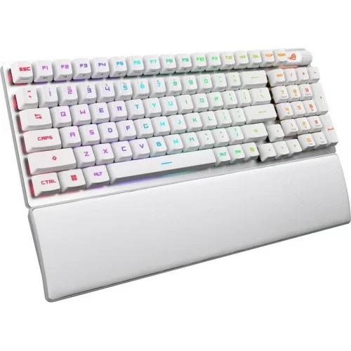 Tastierë Gaming ASUS ROG Strix Scope II 96 RX / Mekanike / Optical Switch (ROG RX Red/Blue) / Wired&Wireless / USB-C + Bluetooth + RF 2.4GHz / AZERTY – Bardhë - 3