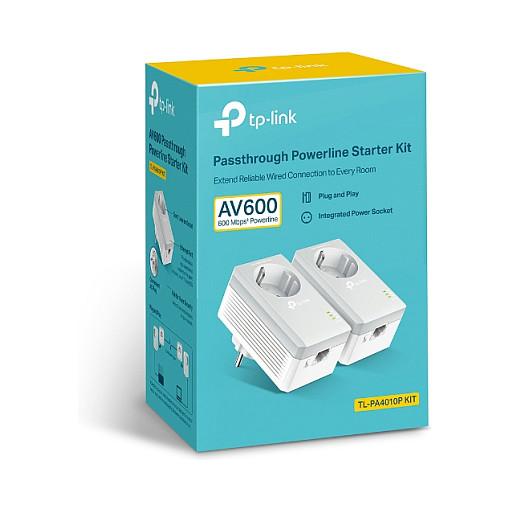 Power-LAN TP-Link TL-PA4010P KIT V5, 600Mbps, HomePlug AV, 1× Fast Ethernet 10/100Mbps, Power Passthrough, OFDM - Bardhë - 3