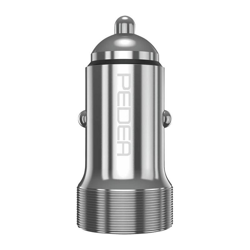 Adapter telefoni për veturë PEDEA KFZ-Lader Dual / USB-C + USB-A / 20W - Argjend - 3