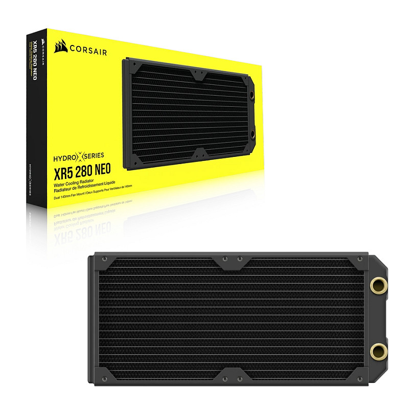 Aksesor për Ftohës Corsair Hydro X Series XR5 240 NEO Radiator / 240mm / 278×120×30mm / G1/4" / Custom Watercooling – Zezë - 3
