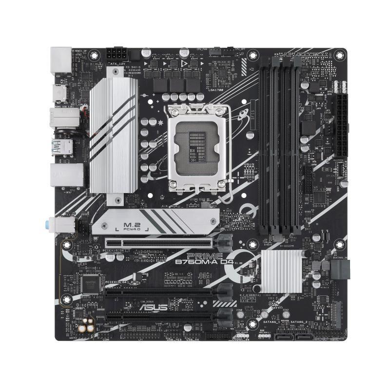 Pllakë Amë ASUS PRIME B760M-A D4-CSM / 90MB1D00-M1EAYC / LGA1700 / B760 / DDR4 / Micro-ATX / 2.5GbE - 3