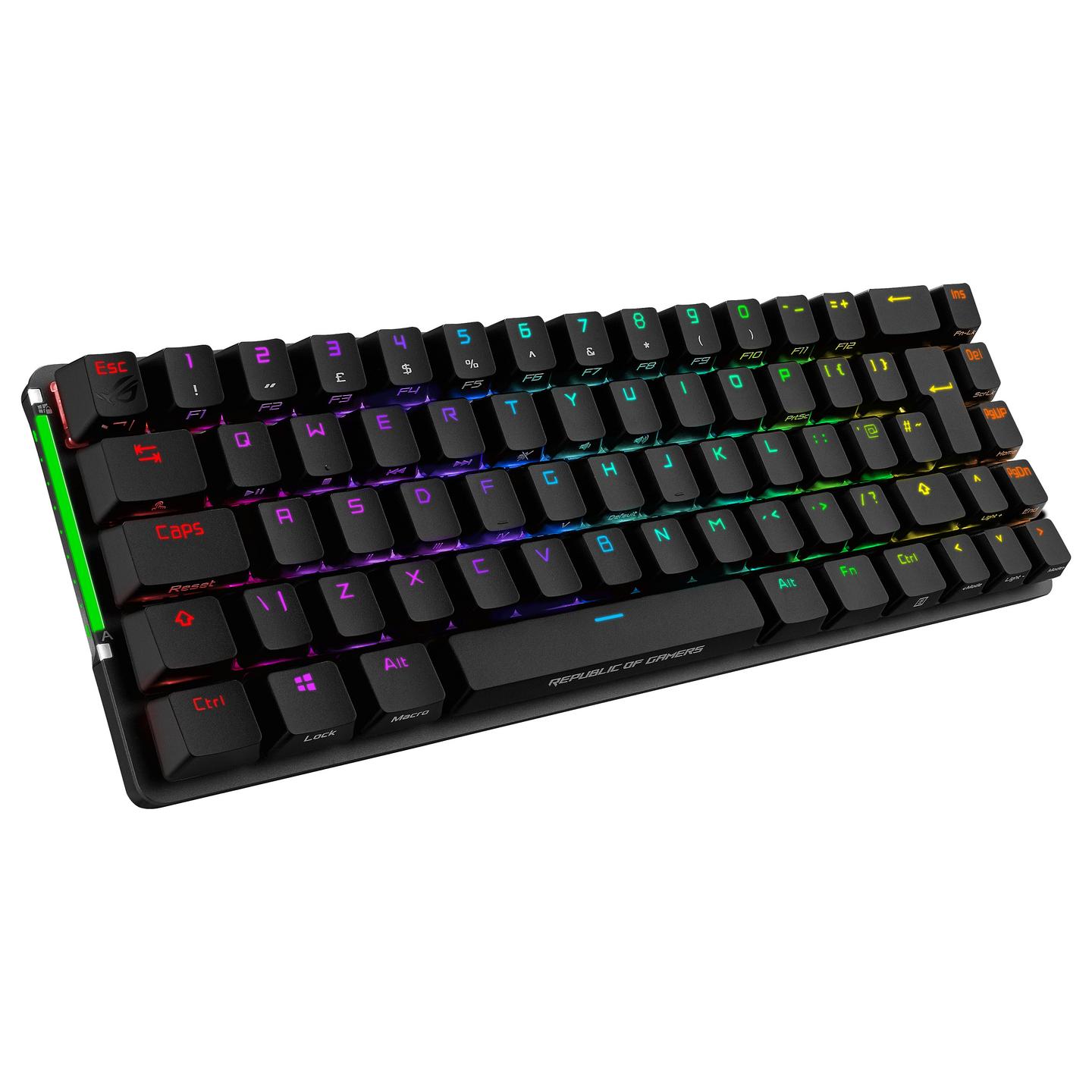 Tastierë Gaming ASUS ROG Falchion / Wired / 65% / Cherry MX RGB Red / USB + RF Wireless 2.4 GHz / AZERTY FR / RGB - Zezë - 9