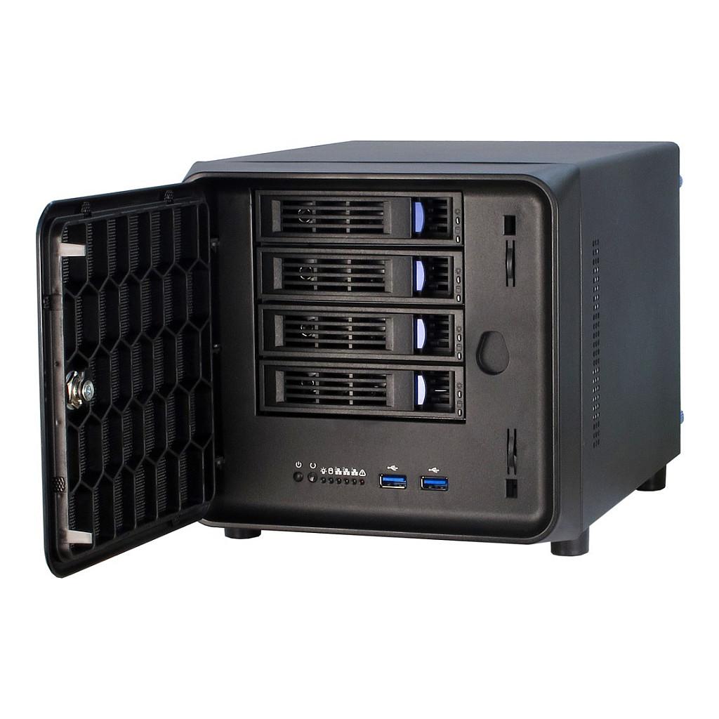 Kasë Inter-Tech SC-4100, Mini-ITX, 4x Hot-Swap 2.5"/3.5", 1x 2.5", 2x USB 3.0 - Zezë - 3