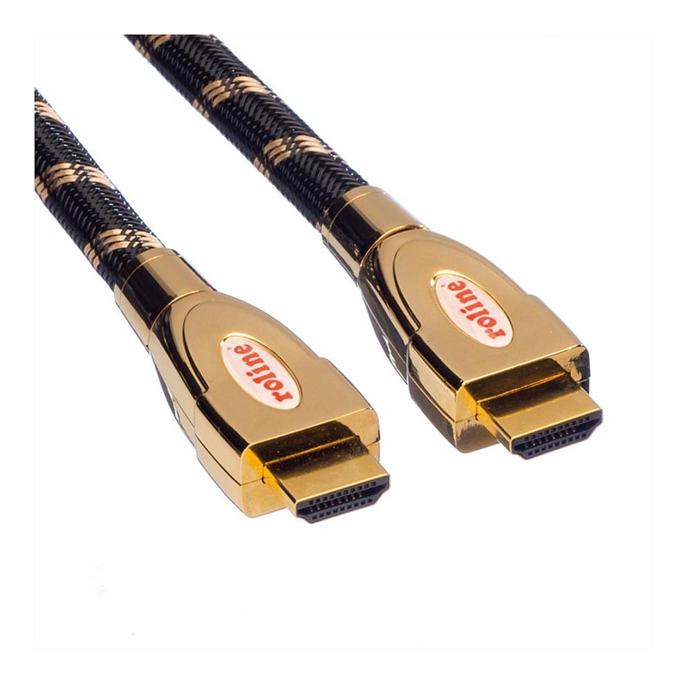 Kabllo HDMI ROLINE GOLD 11.04.5690 / HDMI në HDMI / 1m / HDMI 2.0 / 4K 60Hz / Ethernet - Zezë/Artë - 3
