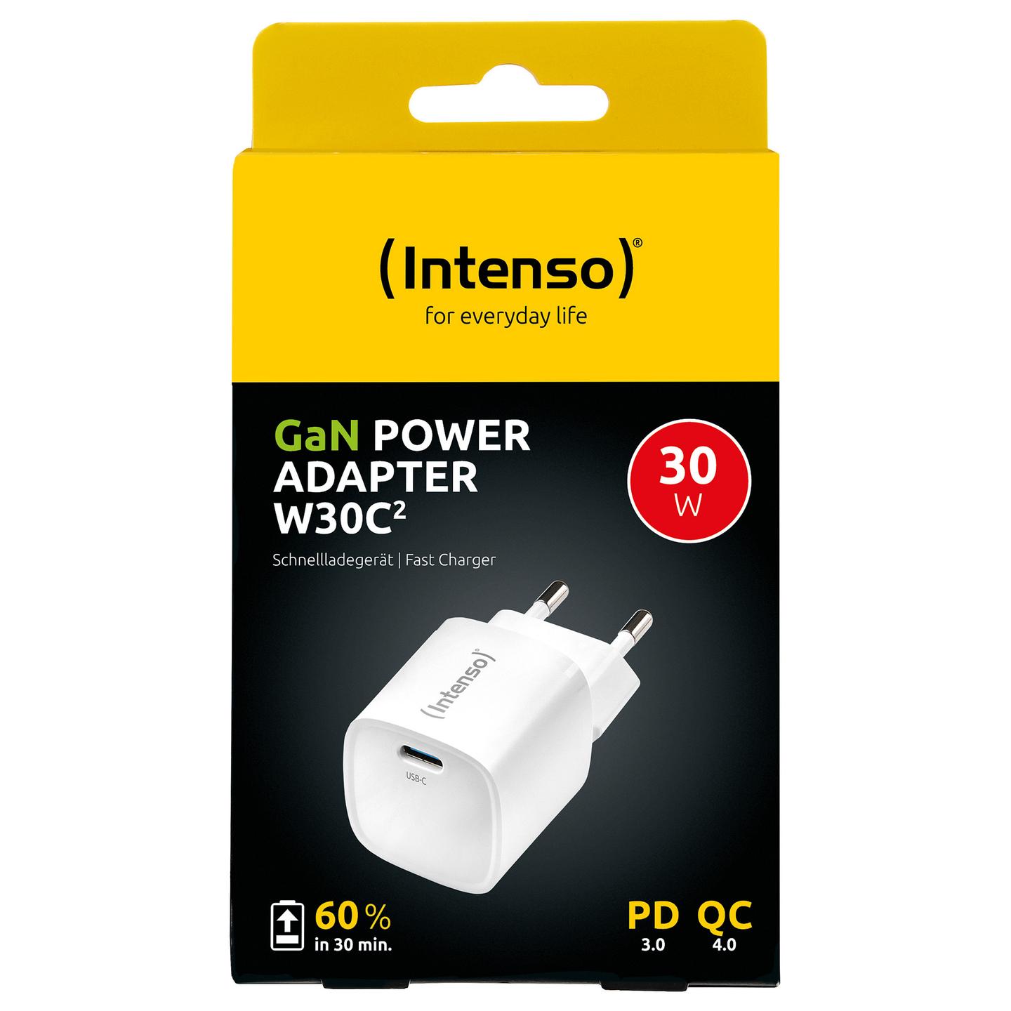 Adapter Intenso W30C² GaN / USB-C / 30W / PD 3.0 / PPS / QC 4.0 - Bardhë - 3