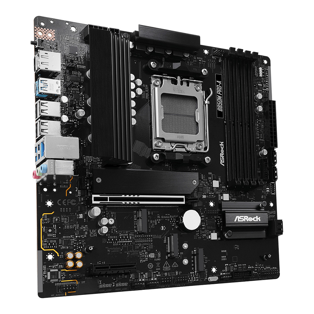 Pllakë Amë ASRock B850M Pro-A / AMD AM5 / B850 / DDR5 / Micro-ATX / 2.5GbE LAN - 4