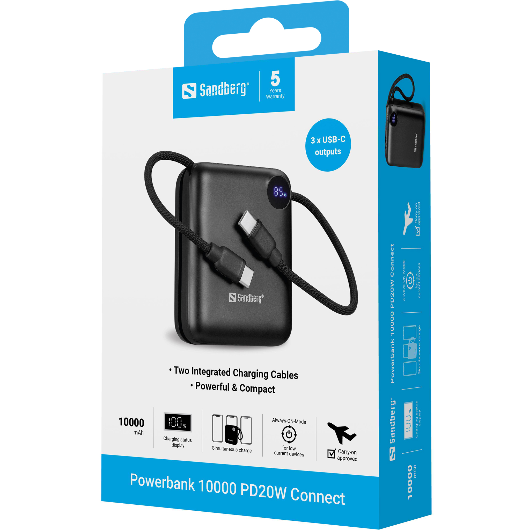 Powerbank Sandberg 10000 PD20W Connect / 10000mAh / 20W / Type-C – Zezë - 5