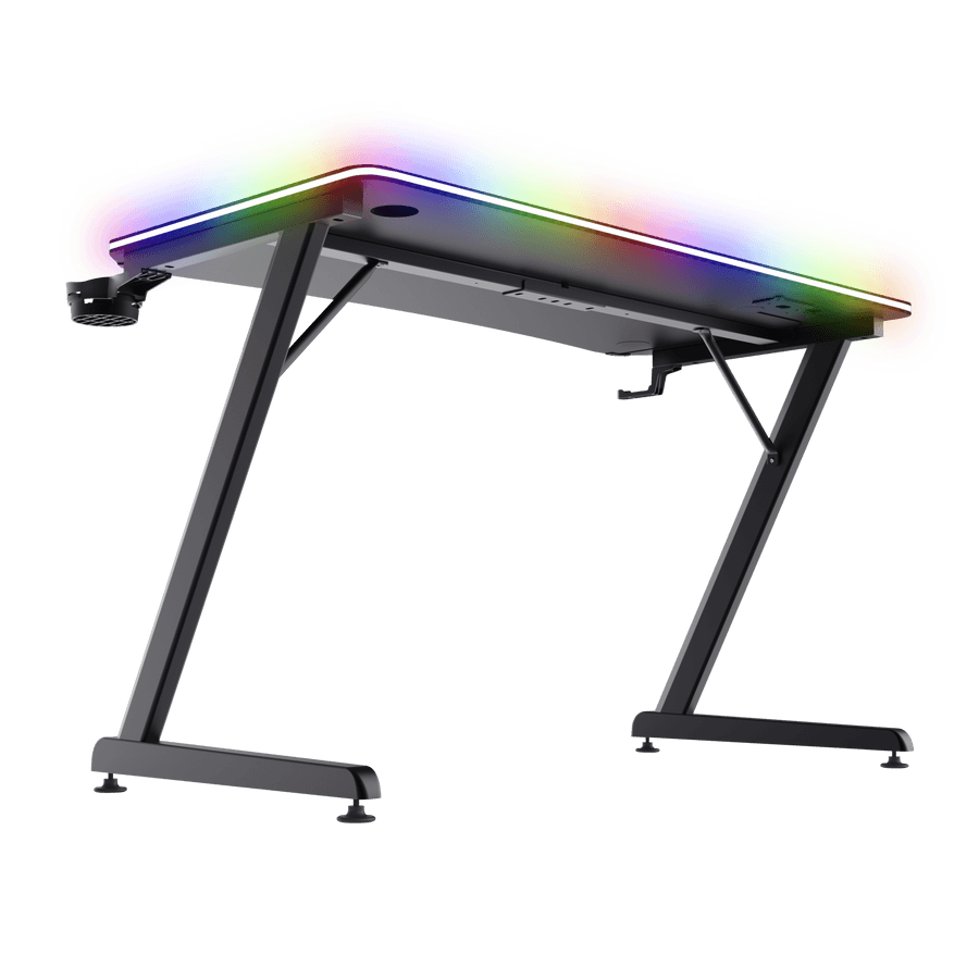 Tavolinë Gaming Trust GXT 710 Luminus Pro / RGB / 120x60x74cm / Wireless Charger / USB / 16.5kg – Zezë - 2