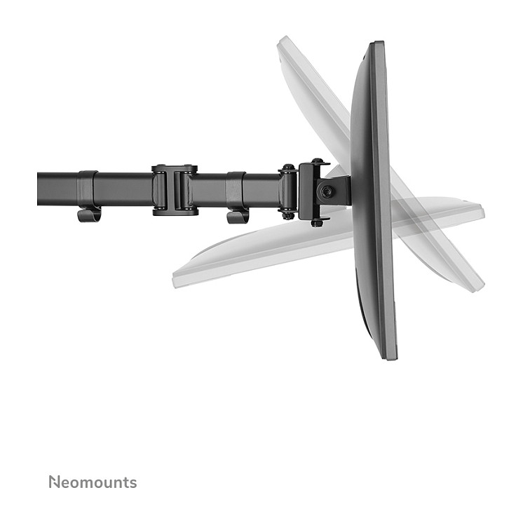 Mbajtëse për Monitor Neomounts / 2 Monitorë / 10"-27" / 8kg për Monitor / VESA 75x75-100x100 / Full Motion / Tavolinë - Zezë - 6