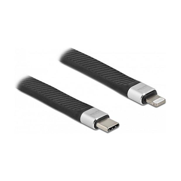Kabllo USB DeLOCK 86941, USB Type-C në Lightning, 480 Mbps, 3 A, 13 cm - Zezë/Argjend - 2