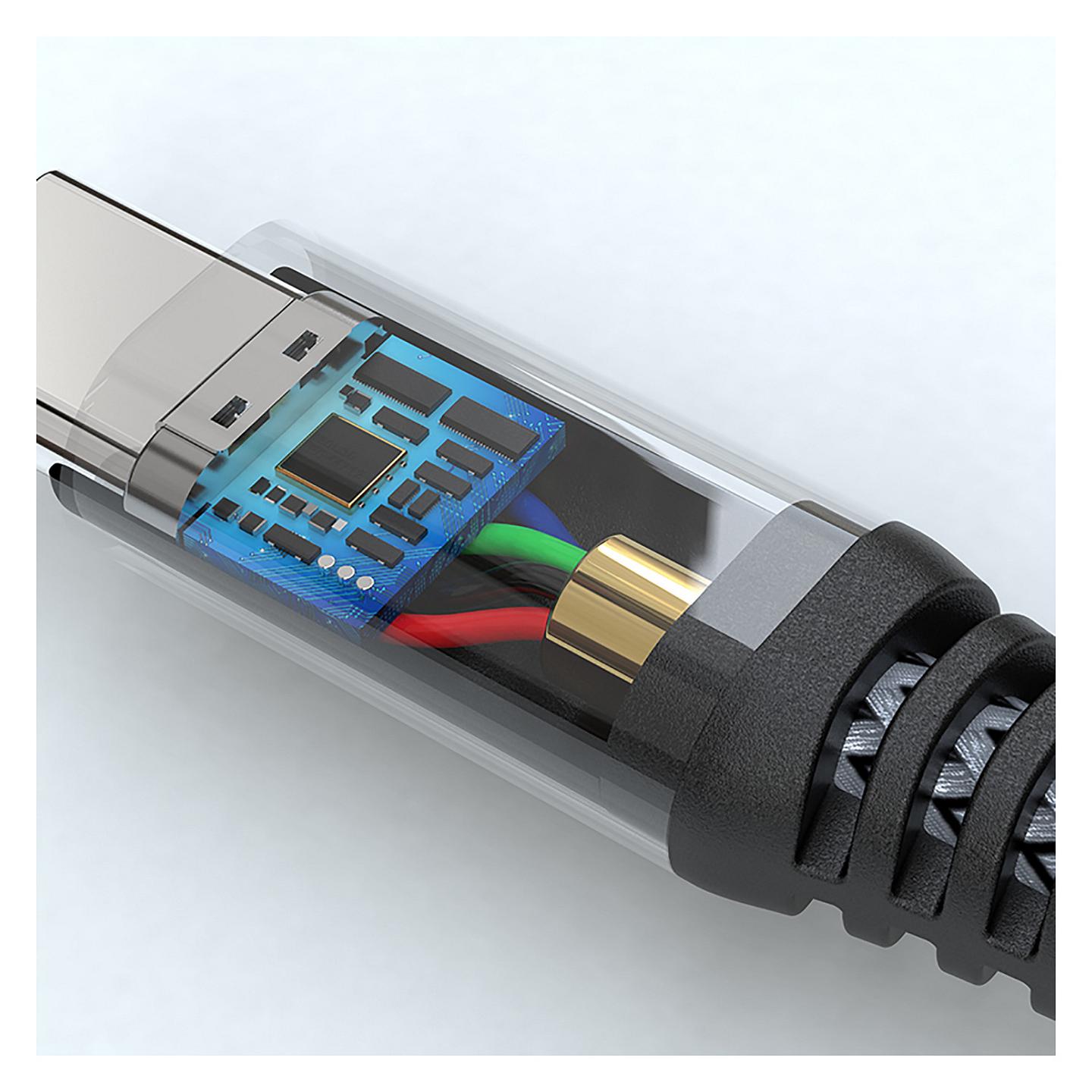 Kabllo USB 4smarts PremiumCord 456267 / USB-C në USB-C / 3m / 100W / USB 2.0 / 480 Mbps / PD 3.0 / Nylon - Zezë - 5