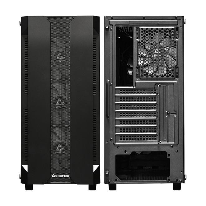 Kasë Chieftec Gamer Series Hunter GS-01B-OP, Midi-Tower, ATX, 4x120mm A-RGB, Xham i Temperuar, 2x USB 3.0 - Zezë - 20