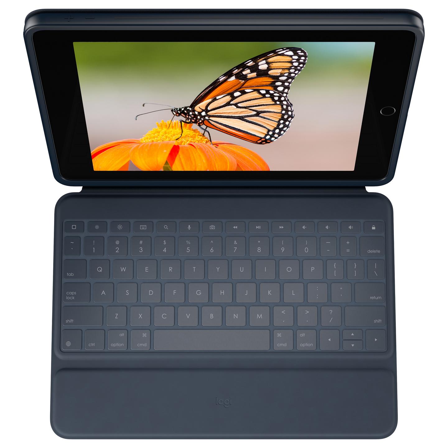 Case për Tablet Logitech Rugged Combo 3, iPad 7th/8th/9th Gen, Tastierë e Integruar, AZERTY (FR), Smart Connector – Blu - 2