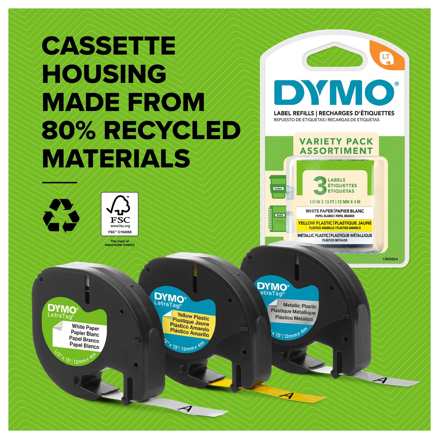 Shirit për Printer DYMO S0718850 / LetraTag / Iron-On / 12 mm × 2 m / Tekst i Zi - Bardhë - 5