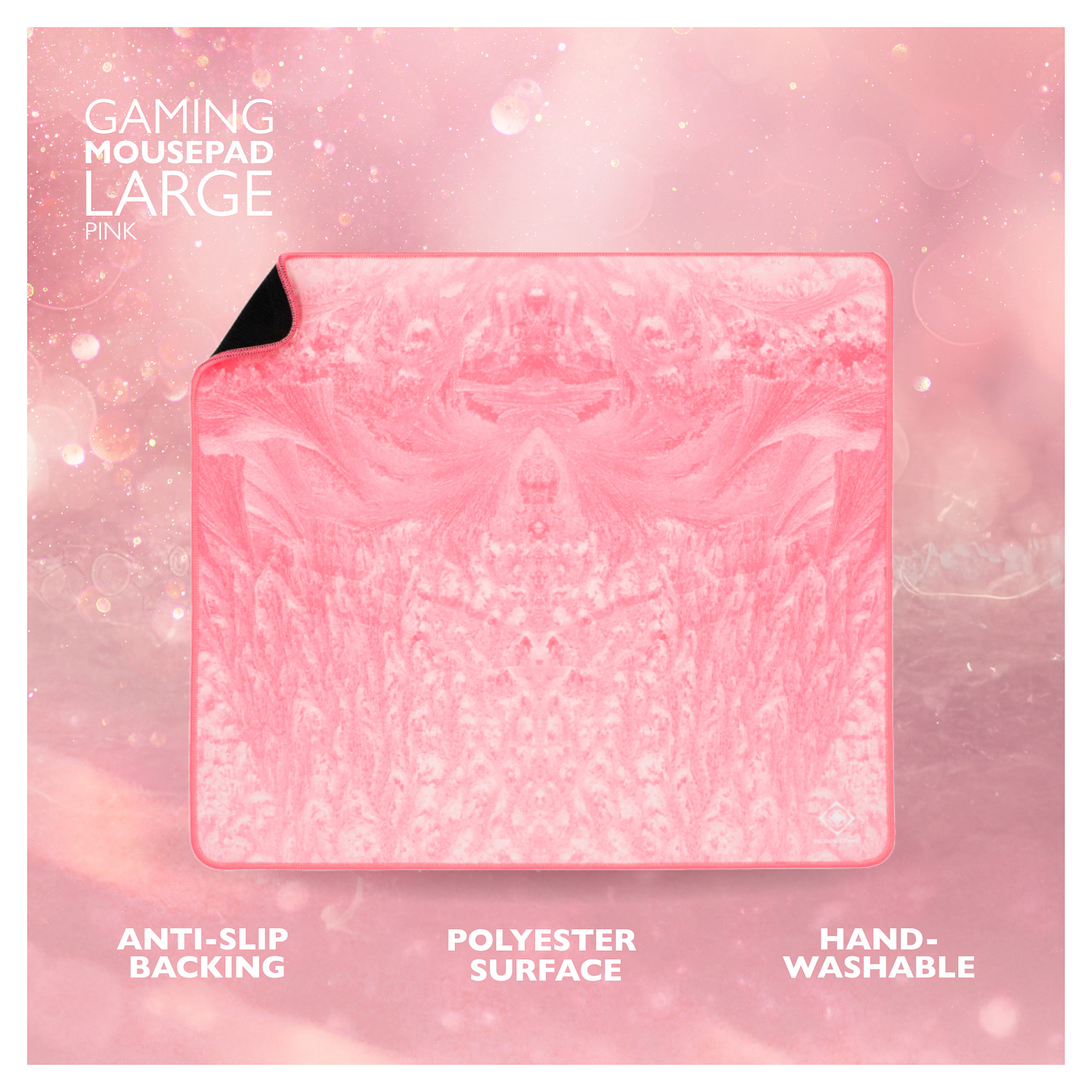 Mauspad Gaming Deltaco GAM-156-P / Sipërfaqe Poliestër / Skaje të Qepura / Anti-rrëshqitëse / 450 × 400 × 4 mm - Rozë - 6