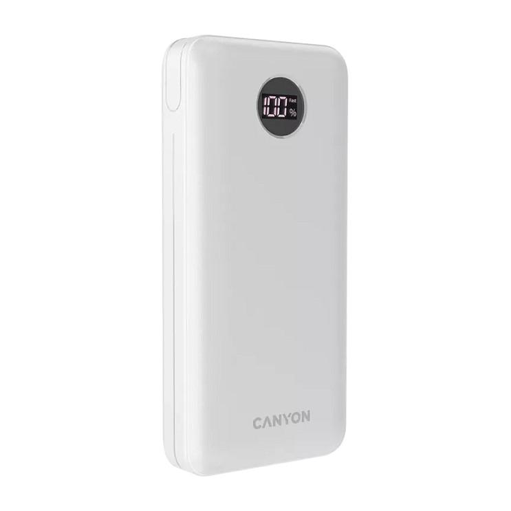 Power Bank Canyon PB-2002 / 20000mAh / USB-A / USB-C / QC 3.0 / 20W - Bardhë - 3