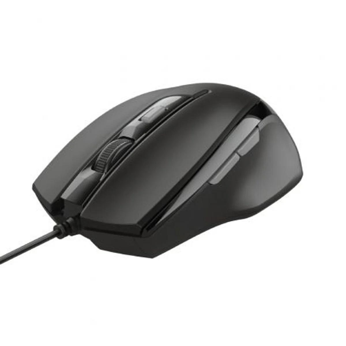 Maus me Kabllo Trust Voca Comfort, 2400DPI, 6 Butona, USB - Zezë - 4