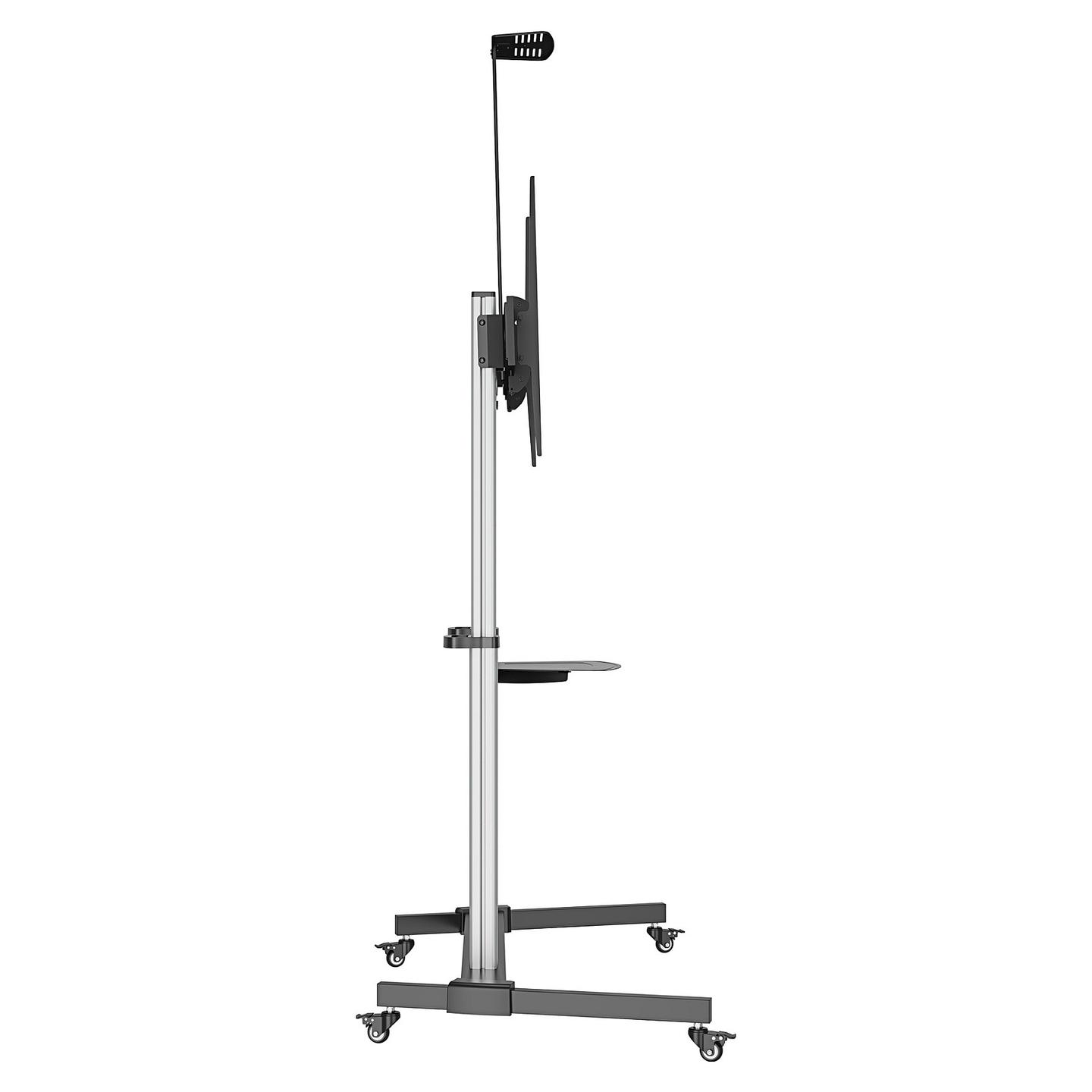 Mbajtëse për TV Manhattan 462563, 60–100", VESA deri në 1000×600mm, 80kg, Lartësi e Rregullueshme, me Rrota - Argjend/Zezë - 5