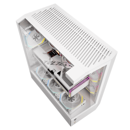 Kasë Darkflash DY460 / ATX Mid-Tower / 4x120mm ARGB / USB Type-C / Xham i Temperuar – Bardhë - 3