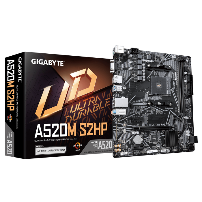 Pllakë Amë Gigabyte A520M S2H / AMD AM4 / A520 / DDR4 / Micro-ATX / 1GbE LAN - 4
