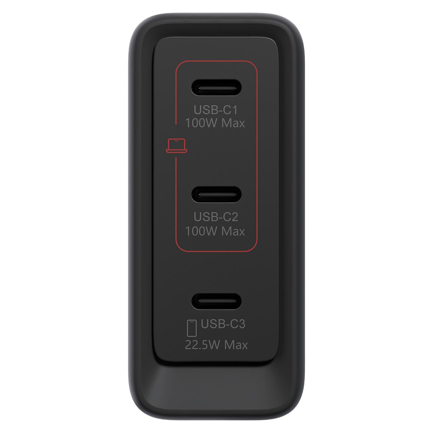 Adapter për Laptop Lenovo 40AW100BEU / 100W / USB-C / GaN / Multi-Port - Zezë - 7