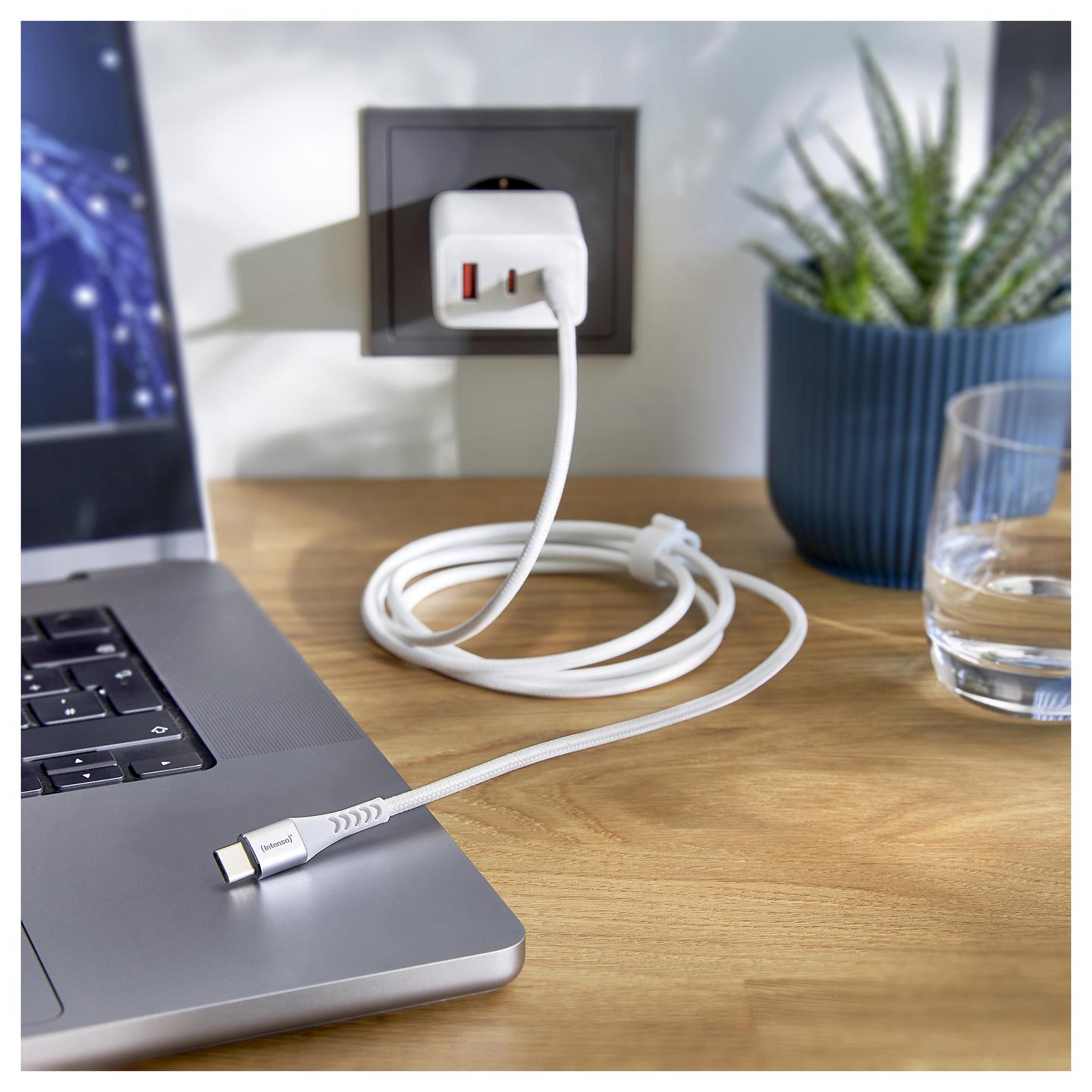 Kabllo USB Intenso C315C / USB-C në USB-C / 1.5m / 480Mbps / 60W / PD 3.0 - Bardhë - 2