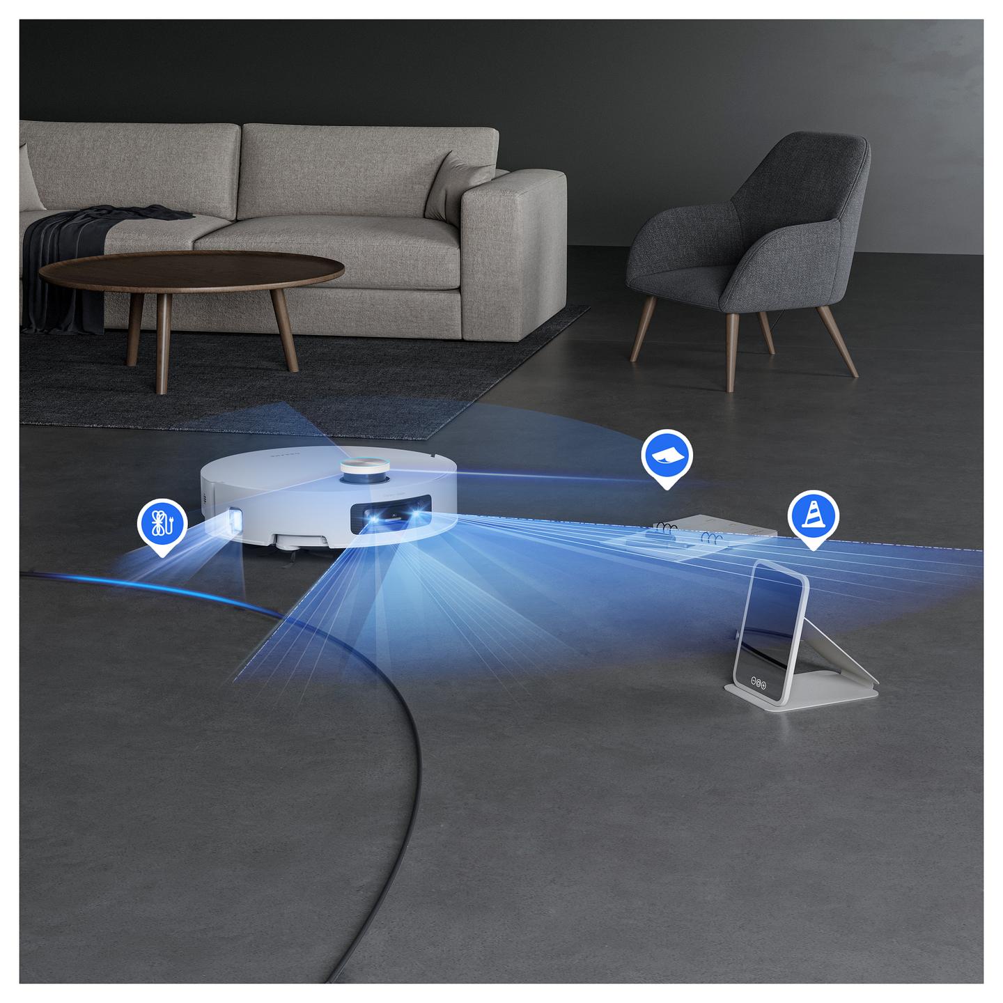 Fshesë Robotike Dreame Aqua10 Ultra Track Complete / 25,000Pa / TrackSync™ / OmniSight™ / Pastrim me Vakum dhe Larje – Bardhë - 11